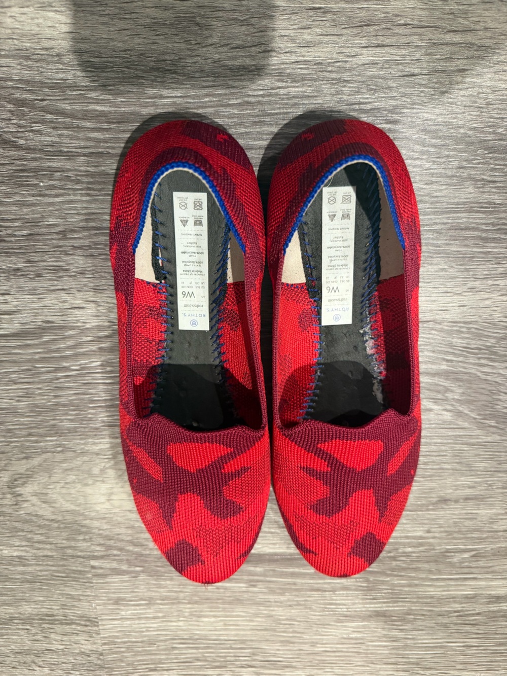 Rothy’s Women’s Red Knit Slip-On Flats